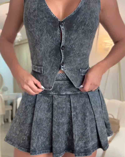 Hailey™ | Chic Denim Mini Outfit