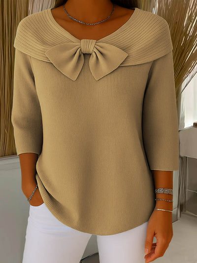 ELARA™ | Soft Knit Bow Sweater
